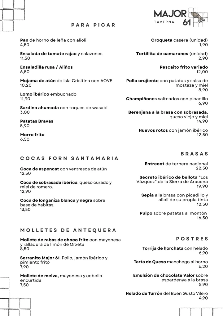Vista previa de la carta de Taverna Major 61